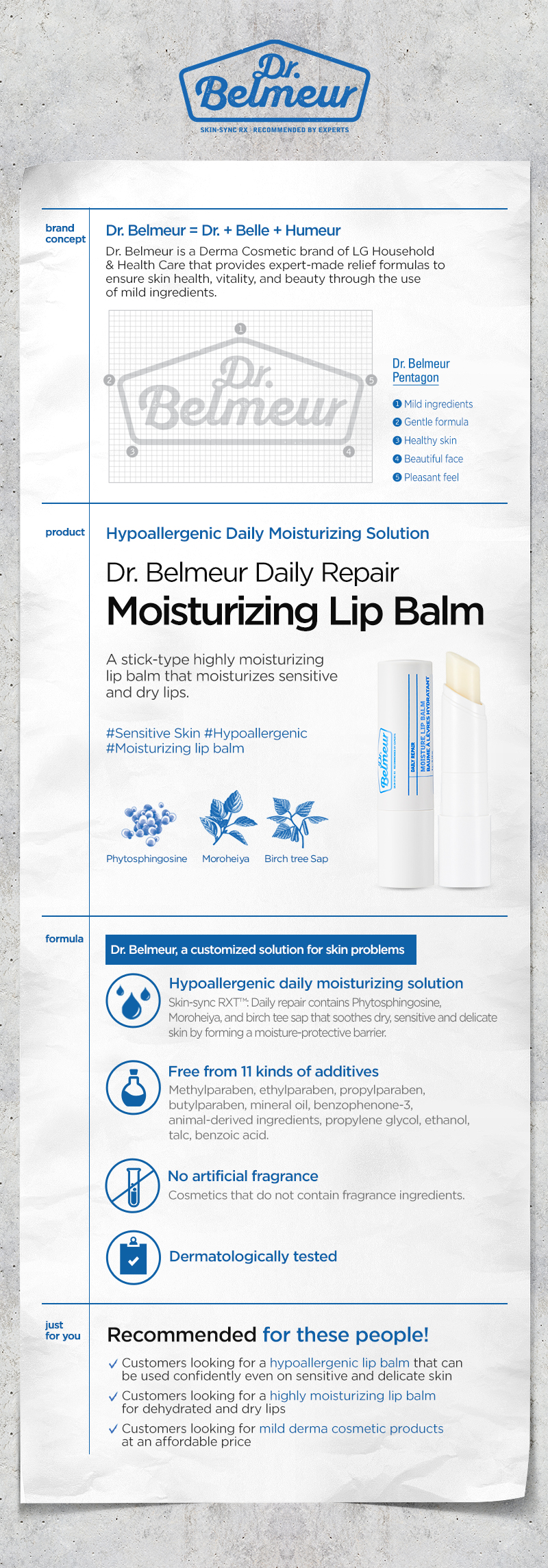 Dr.Belmeur Daily Repair Moisturizing Lip Balm