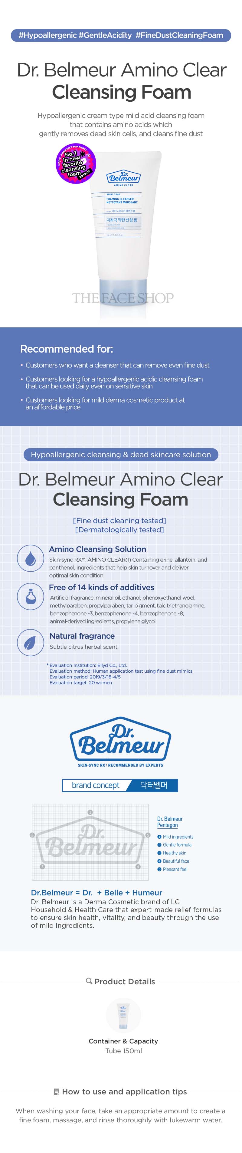 Dr Belmeur Amino Clear Foaming Cleanser 150ml